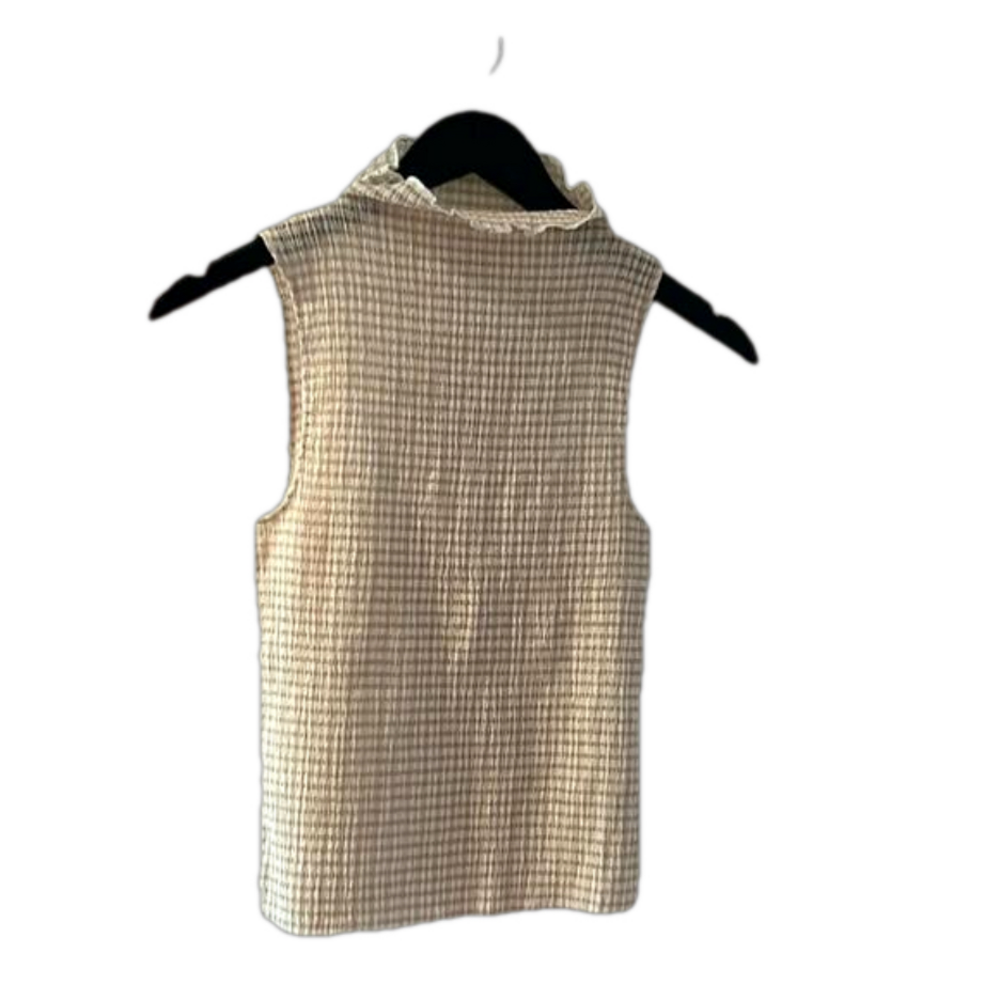 Wilfred Aritzia gingham tank with mock neck xs